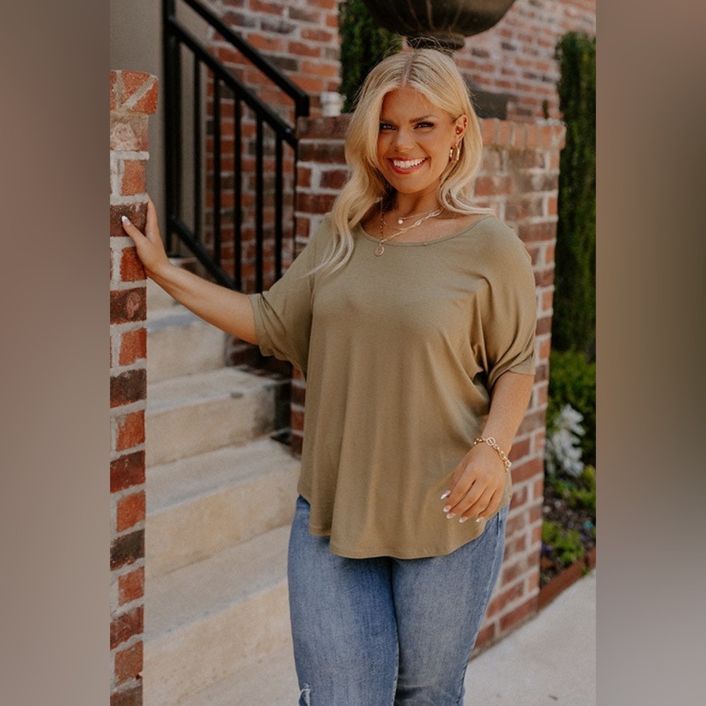 Impressions Olive Top with open back